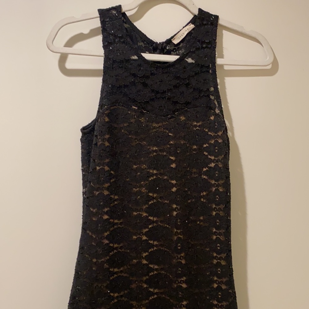 just me sheer black dress